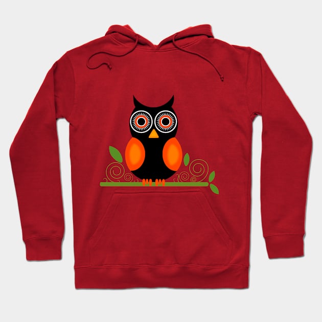 Owl on red Hoodie by hedehede